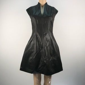 NEW Halston Heritage cap sleeve metallic dress
